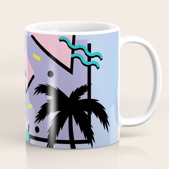 Memphis Pattern 25 - Miami Vice / 80s Retro / Palm Tree Coffee Mug Gallery Image 1