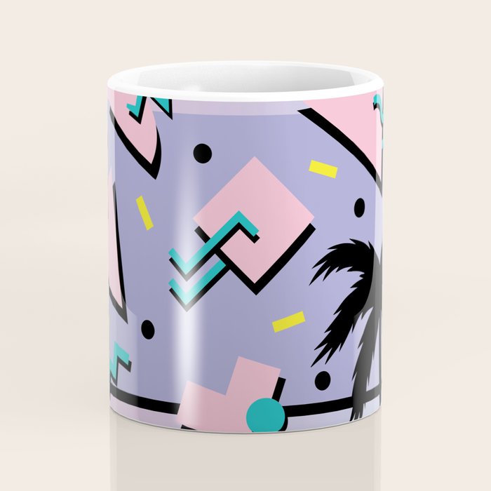 Memphis Pattern 25 - Miami Vice / 80s Retro / Palm Tree Coffee Mug Gallery Image 4