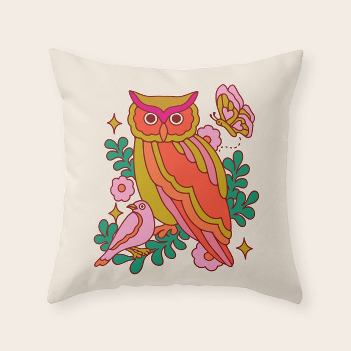Owl Perch Throw Pillow Gallery Image 6