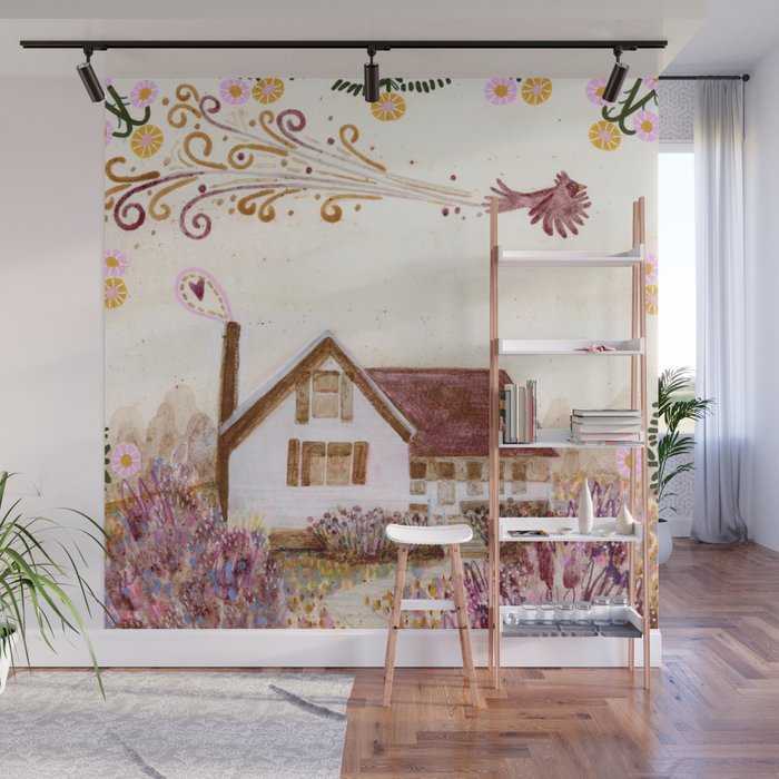The Old Country Farm in Rustic Brown - Farm House Decor Wall Mural Gallery Image 1