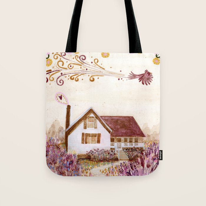 The Old Country Farm in Rustic Brown - Farm House Decor Tote Bag Gallery Image 1