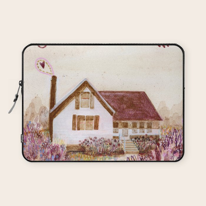 The Old Country Farm in Rustic Brown - Farm House Decor Laptop Sleeve Gallery Image 1