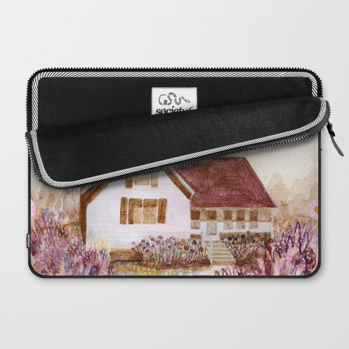 The Old Country Farm in Rustic Brown - Farm House Decor Laptop Sleeve Gallery Image 2