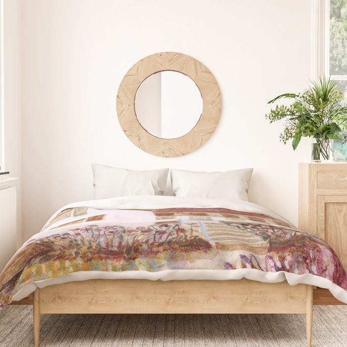 The Old Country Farm in Rustic Brown - Farm House Decor Duvet Cover Gallery Image 3