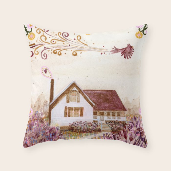 The Old Country Farm in Rustic Brown - Farm House Decor Throw Pillow Gallery Image 6