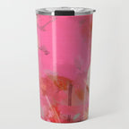 pink floral illusion abstract art Travel Mug Gallery Image 1