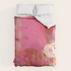 pink floral illusion abstract art Comforter Gallery Image 6
