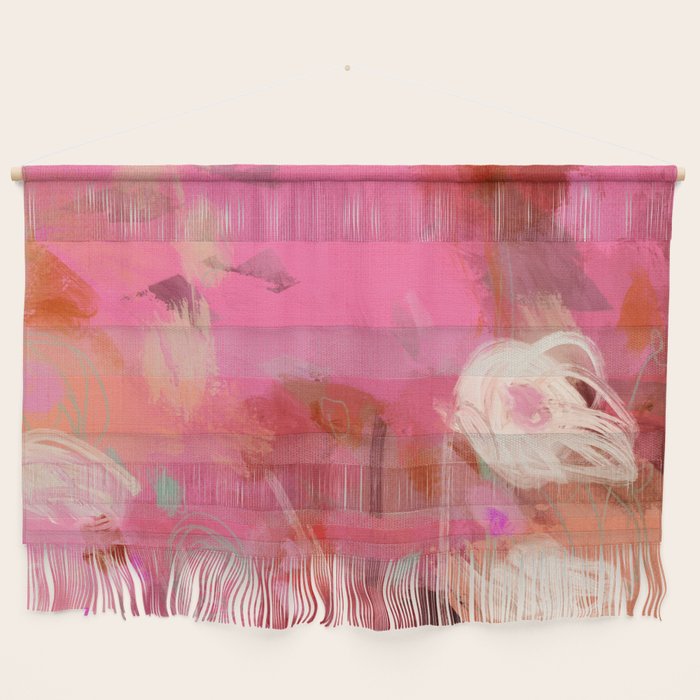 pink floral illusion abstract art Wall Hanging Gallery Image 1