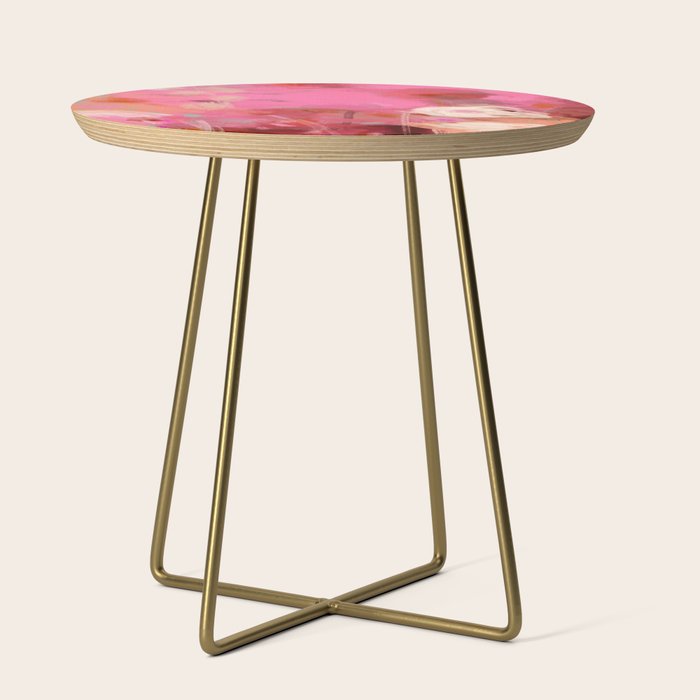 pink floral illusion abstract art Side Table Gallery Image 1