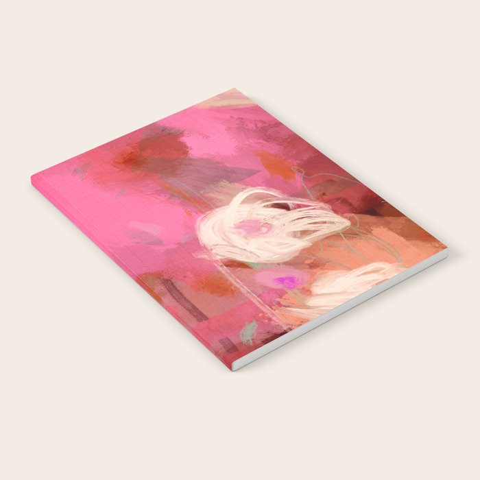 pink floral illusion abstract art Notebook Gallery Image 1
