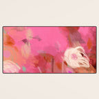 pink floral illusion abstract art Desk Mat Gallery Image 3