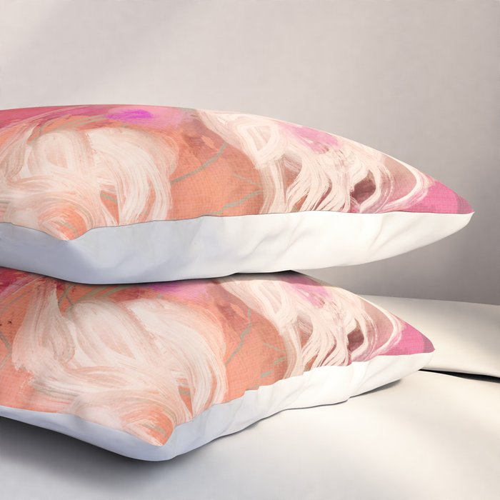 pink floral illusion abstract art Pillow Sham Gallery Image 3