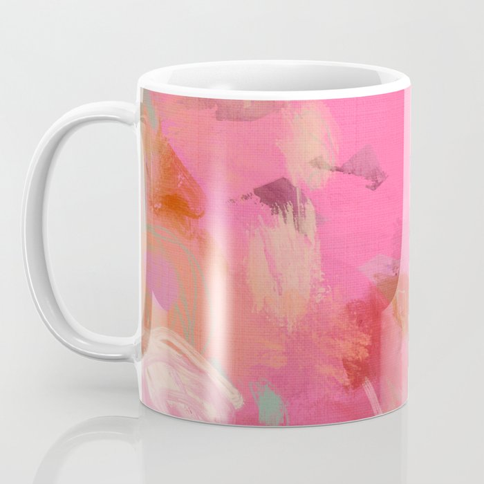pink floral illusion abstract art Coffee Mug Gallery Image 3
