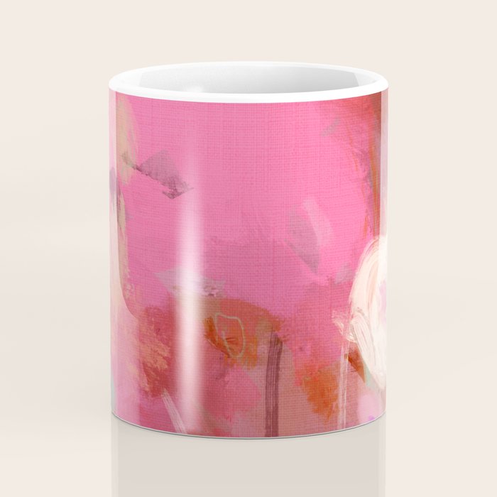 pink floral illusion abstract art Coffee Mug Gallery Image 4