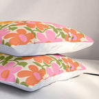Bright Flowers and Bees Yellow Pink Orange Green Floral Pillow Sham Gallery Image 3