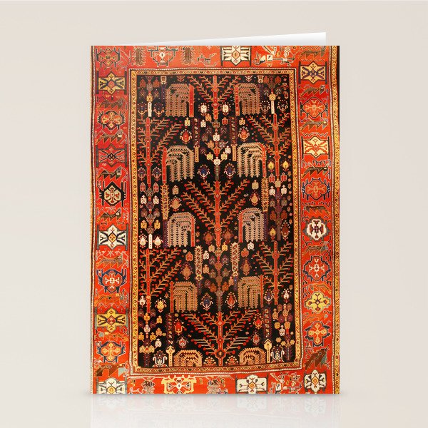 Floral Persian Bakhtiari Rug Print Stationery Card Gallery Image 2