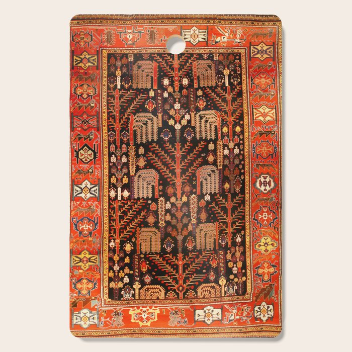 Floral Persian Bakhtiari Rug Print Cutting Board Gallery Image 1