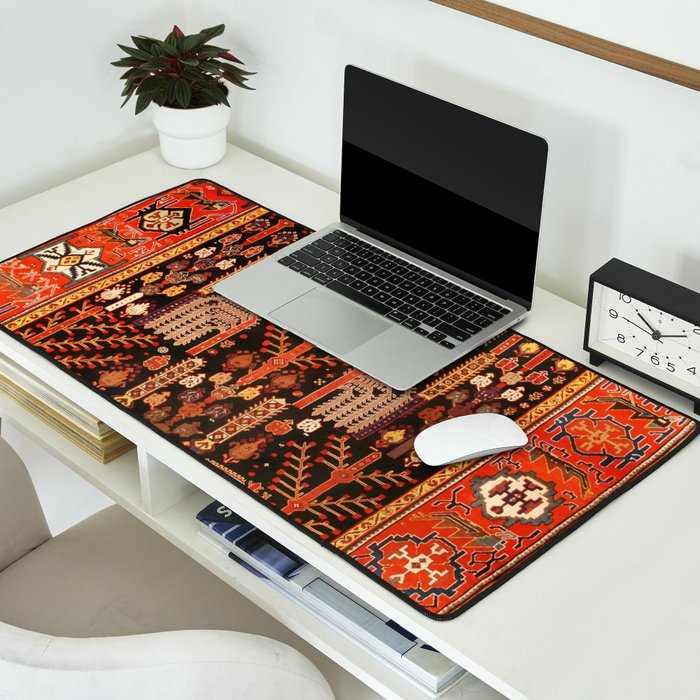 Floral Persian Bakhtiari Rug Print Desk Mat Gallery Image 2