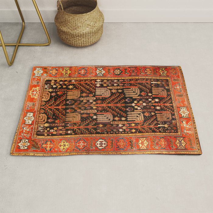 Floral Persian Bakhtiari Rug Print Rug Gallery Image 1