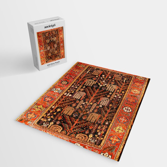Floral Persian Bakhtiari Rug Print Jigsaw Puzzle Gallery Image 2