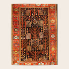Floral Persian Bakhtiari Rug Print Poster Gallery Image 4