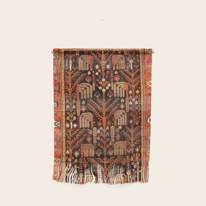 Floral Persian Bakhtiari Rug Print Wall Hanging Gallery Image 1