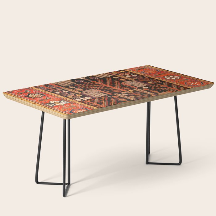 Floral Persian Bakhtiari Rug Print Coffee Table Gallery Image 1