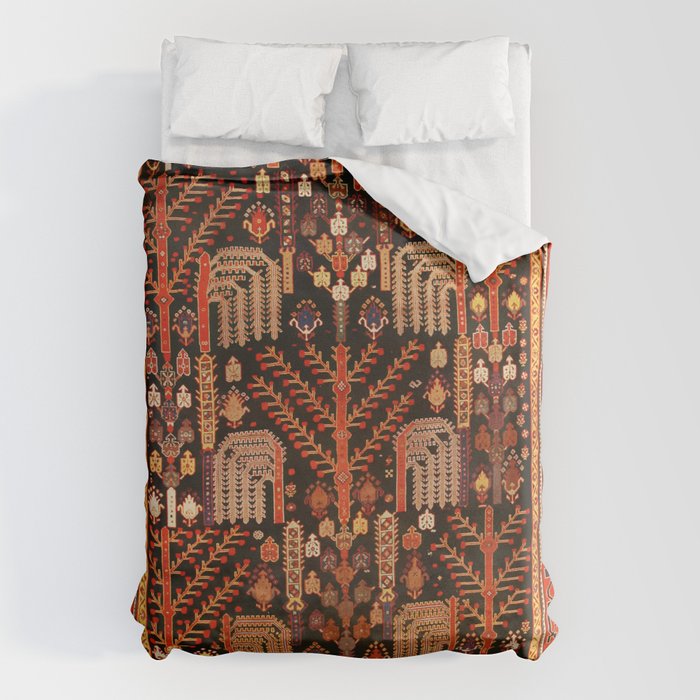 Floral Persian Bakhtiari Rug Print Duvet Cover Gallery Image 6