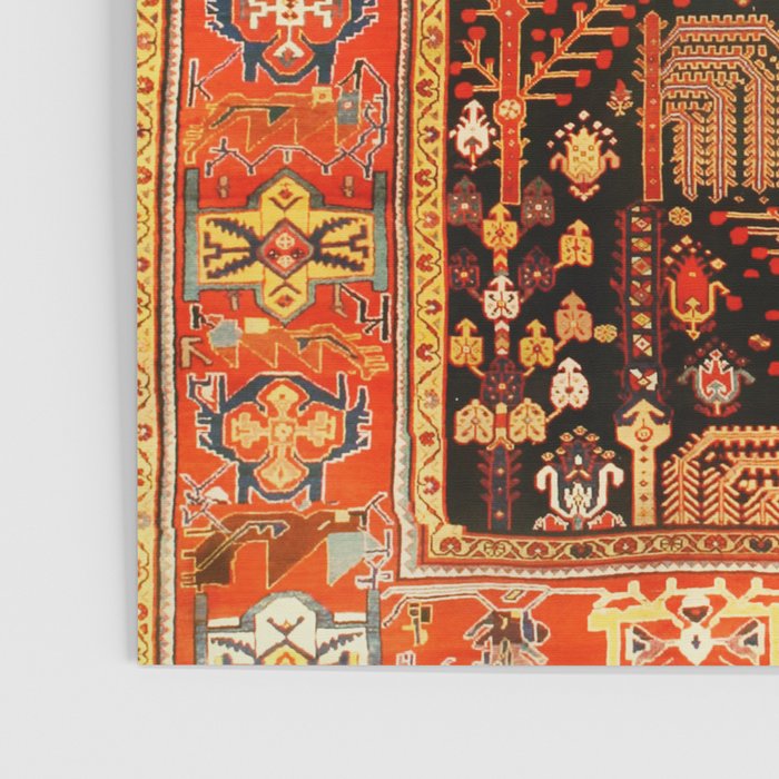 Floral Persian Bakhtiari Rug Print Poster Gallery Image 3