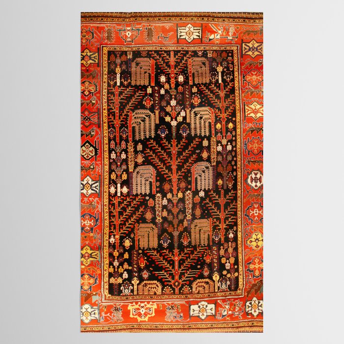 Floral Persian Bakhtiari Rug Print Tablecloth Gallery Image 2