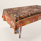 Floral Persian Bakhtiari Rug Print Tablecloth Gallery Image 1