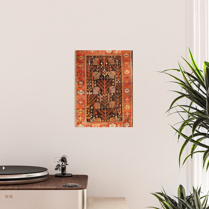 Floral Persian Bakhtiari Rug Print Poster Gallery Image 2