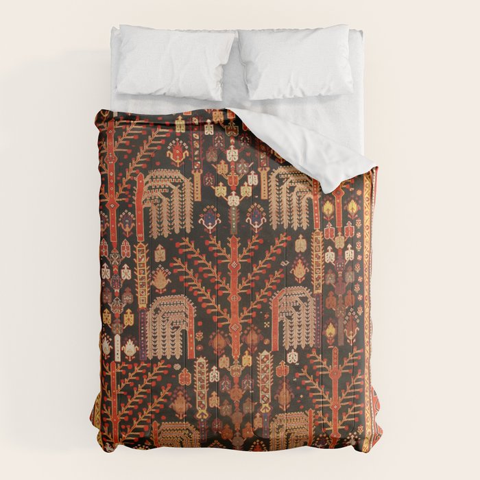Floral Persian Bakhtiari Rug Print Comforter Gallery Image 6