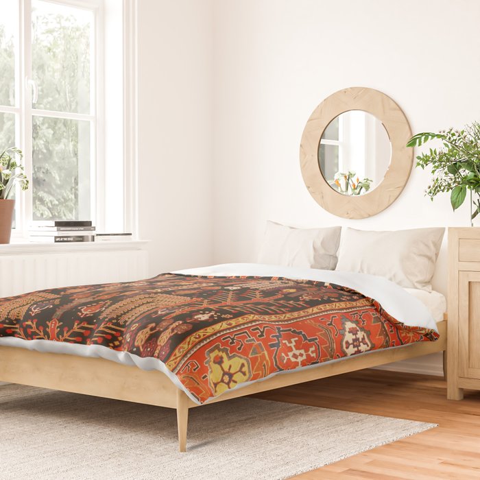 Floral Persian Bakhtiari Rug Print Duvet Cover Gallery Image 2