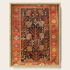 Floral Persian Bakhtiari Rug Print Serving Tray Gallery Image 1