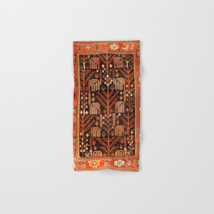 Floral Persian Bakhtiari Rug Print Bath Towel Gallery Image 1