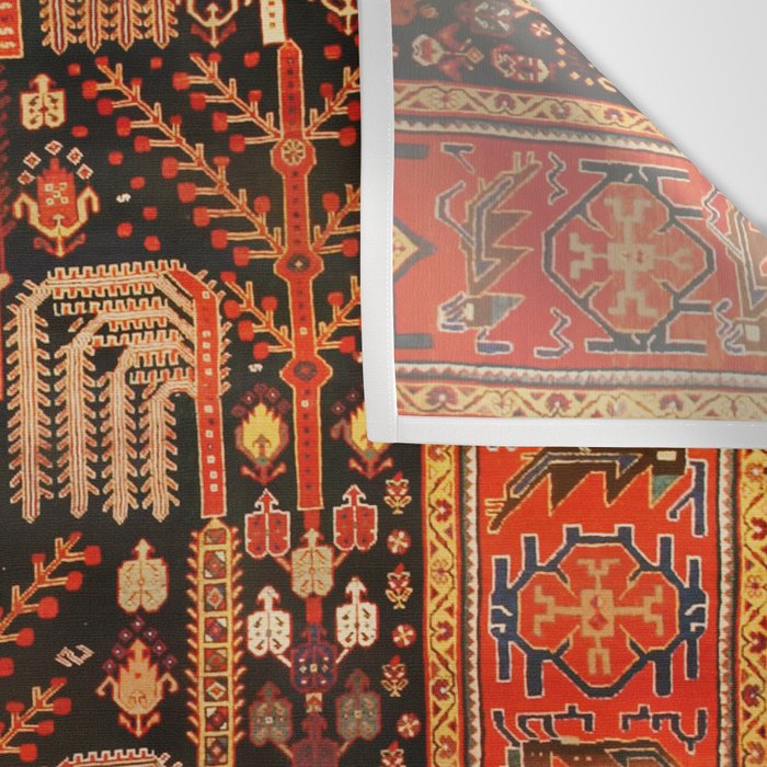 Floral Persian Bakhtiari Rug Print Wall Tapestry Gallery Image 3
