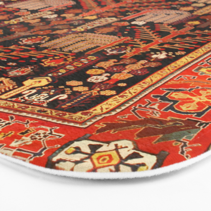 Floral Persian Bakhtiari Rug Print Bath Mat Gallery Image 3