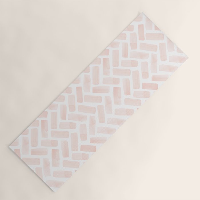 watercolor herringbone - light pink Yoga Mat Gallery Image 1