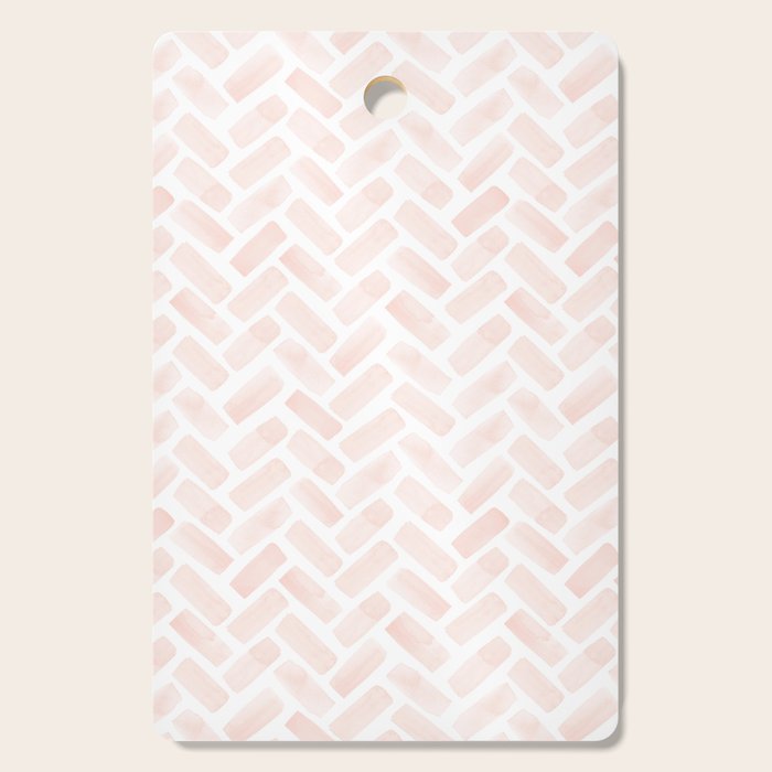 watercolor herringbone - light pink Cutting Board Gallery Image 1