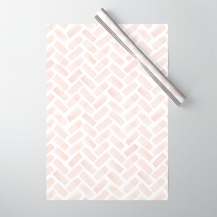 watercolor herringbone - light pink Wrapping Paper Gallery Image 1