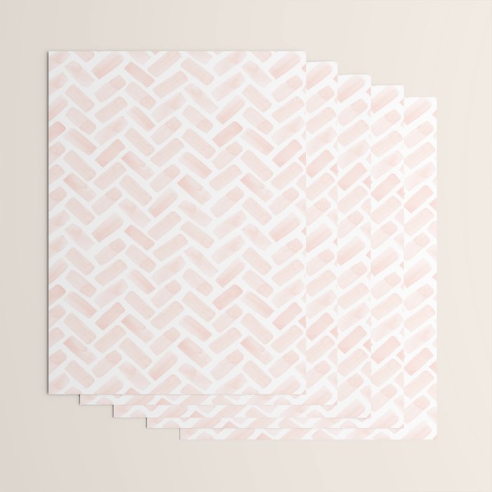 watercolor herringbone - light pink Wrapping Paper Gallery Image 3