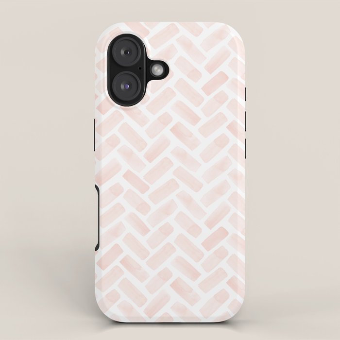 watercolor herringbone - light pink iPhone Case Gallery Image 1
