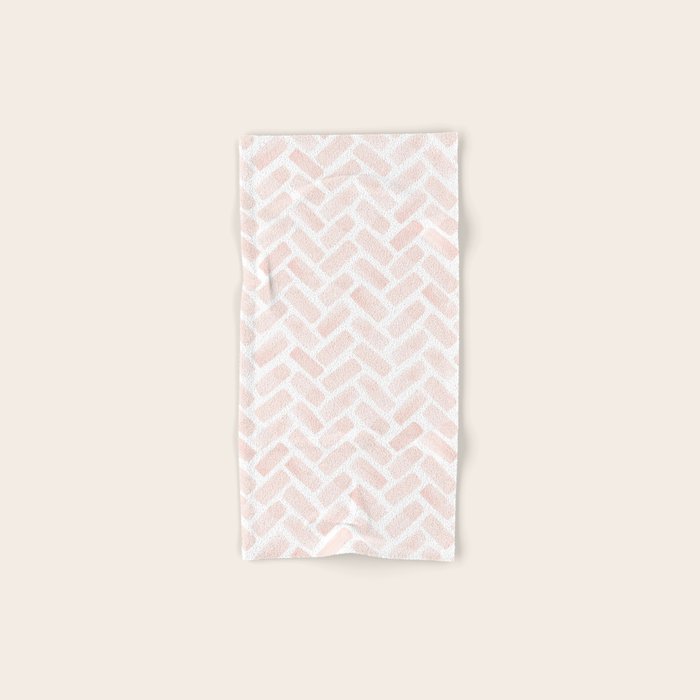 watercolor herringbone - light pink Bath Towel Gallery Image 1