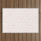 watercolor herringbone - light pink Outdoor Rug Gallery Image 1