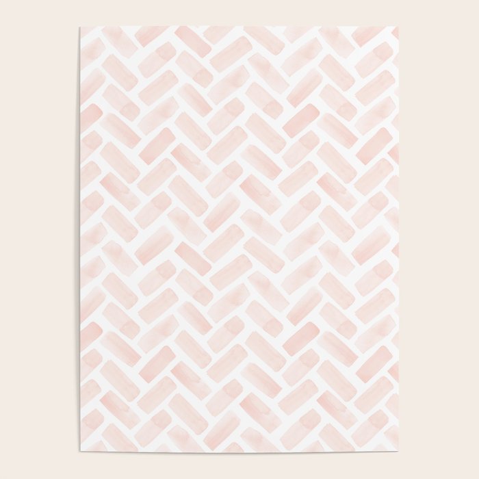watercolor herringbone - light pink Poster Gallery Image 4
