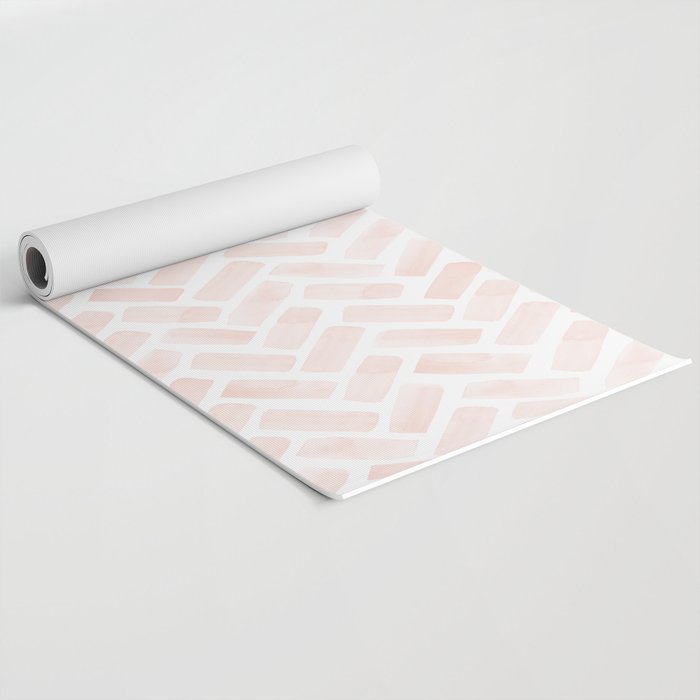 watercolor herringbone - light pink Yoga Mat Gallery Image 2