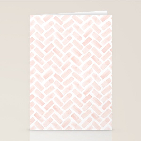 watercolor herringbone - light pink Stationery Card Gallery Image 2