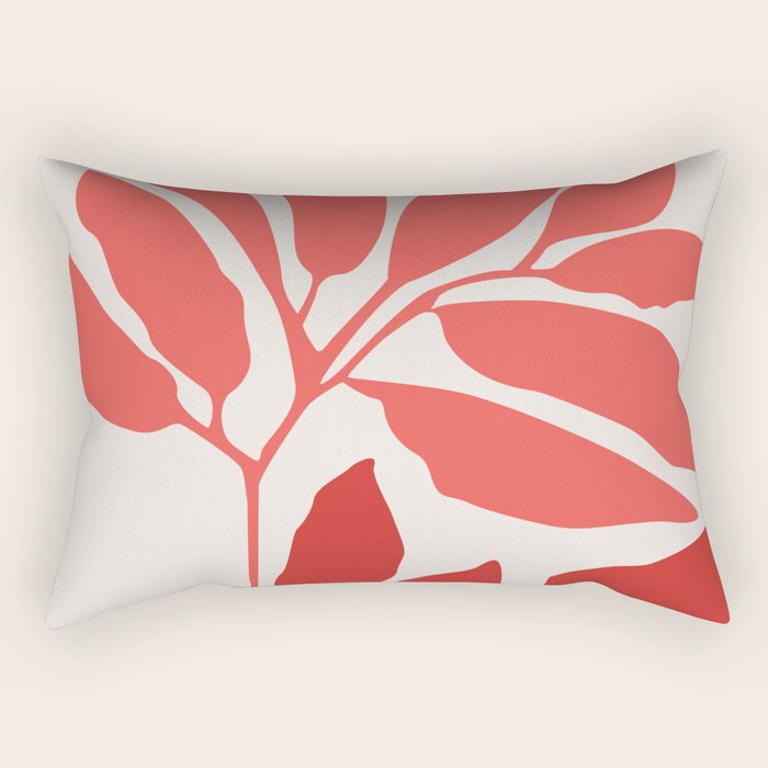 Strawberry Red Ficus / Houseplant Illustration Rectangular Pillow Gallery Image 1