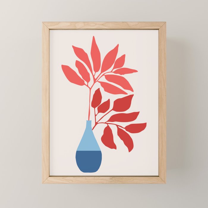Strawberry Red Ficus / Houseplant Illustration Mini Art Print Gallery Image 1